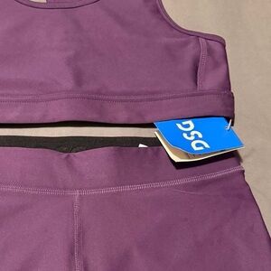 Plum Racerback Sports Bra & High-Waist Shorts Set
